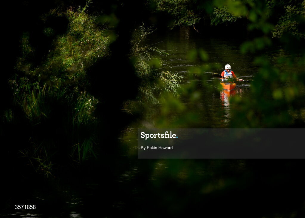 19 September 2026; Connor McCoy of BCC competes in the K1 A +39 event during the 65th International Liffey Descent at Sluice Weir in Lucan, Dublin. Photo by Eakin Howard/Sportsfile