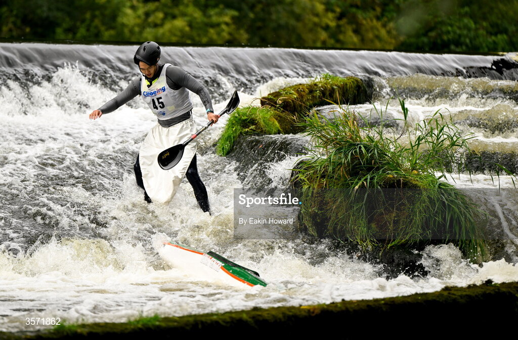 19 September 2026; Simon Teo of Salmon Leap Canoe Club competes in the K1 A event during the 65th International Liffey Descent at The K Club in Straffan, Kildare. Photo by Eakin Howard/Sportsfile