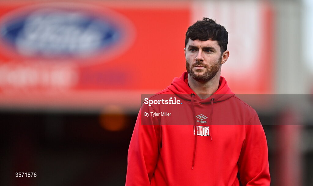 19 September 2026; Aidan Keena of St Patrick's Athletic before the SSE Airtricity Men’s Premier Division match between Sligo Rovers and St Patrick's Athletic at The Showgrounds in Sligo. Photo by Tyler Miller/Sportsfile