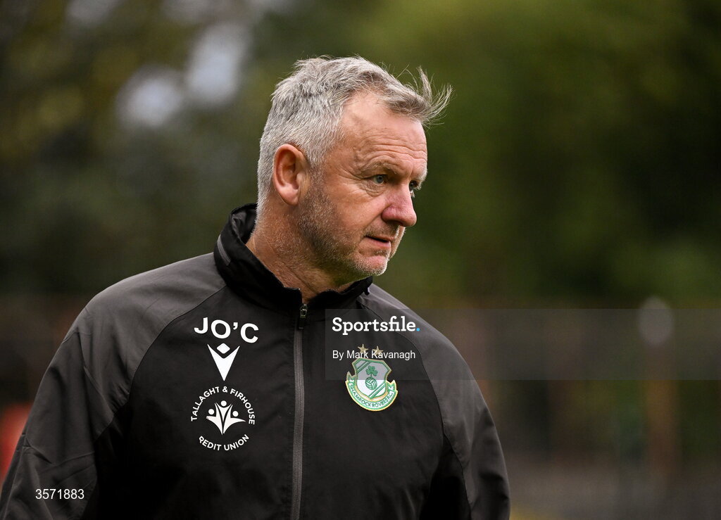 19 September 2026; Shamrock Rovers manager James O'Callaghan before the SSE Airtricity Women's Premier Division match between Shelbourne and Shamrock Rovers at Tolka Park in Drumcondra, Dublin. Photo by Mark Kavanagh/Sportsfile