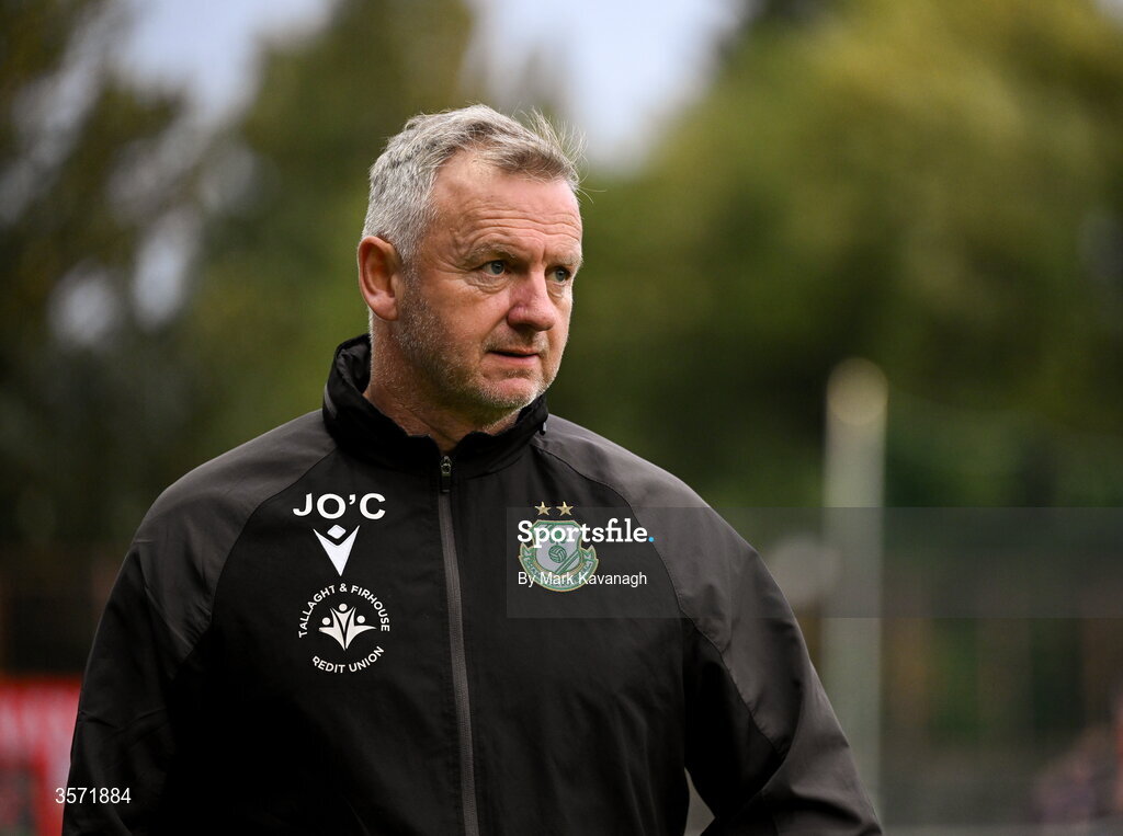 19 September 2026; Shamrock Rovers manager James O'Callaghan before the SSE Airtricity Women's Premier Division match between Shelbourne and Shamrock Rovers at Tolka Park in Drumcondra, Dublin. Photo by Mark Kavanagh/Sportsfile