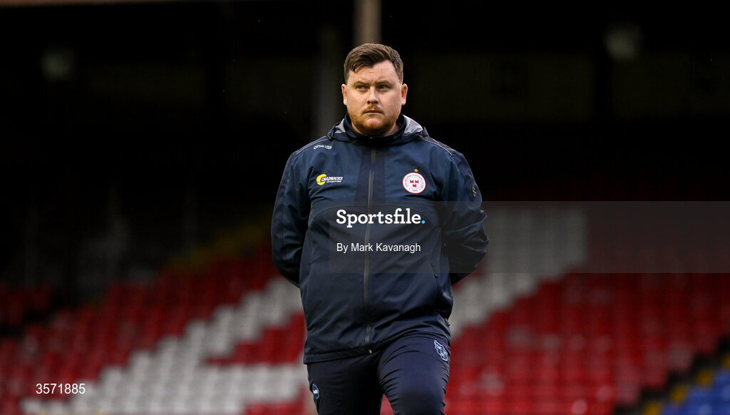19 September 2026; Shelbourne manager Sean Russell before the SSE Airtricity Women's Premier Division match between Shelbourne and Shamrock Rovers at Tolka Park in Drumcondra, Dublin. Photo by Mark Kavanagh/Sportsfile
