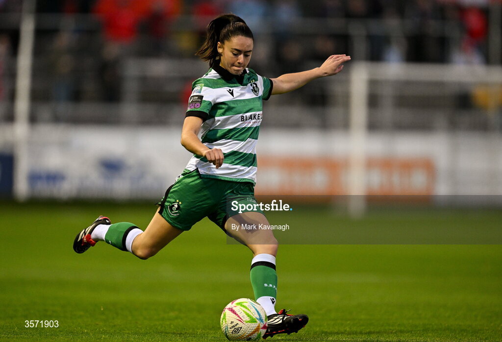 19 September 2026; Lauryn O'Callaghan of Shamrock Rovers during the SSE Airtricity Women's Premier Division match between Shelbourne and Shamrock Rovers at Tolka Park in Drumcondra, Dublin. Photo by Mark Kavanagh/Sportsfile