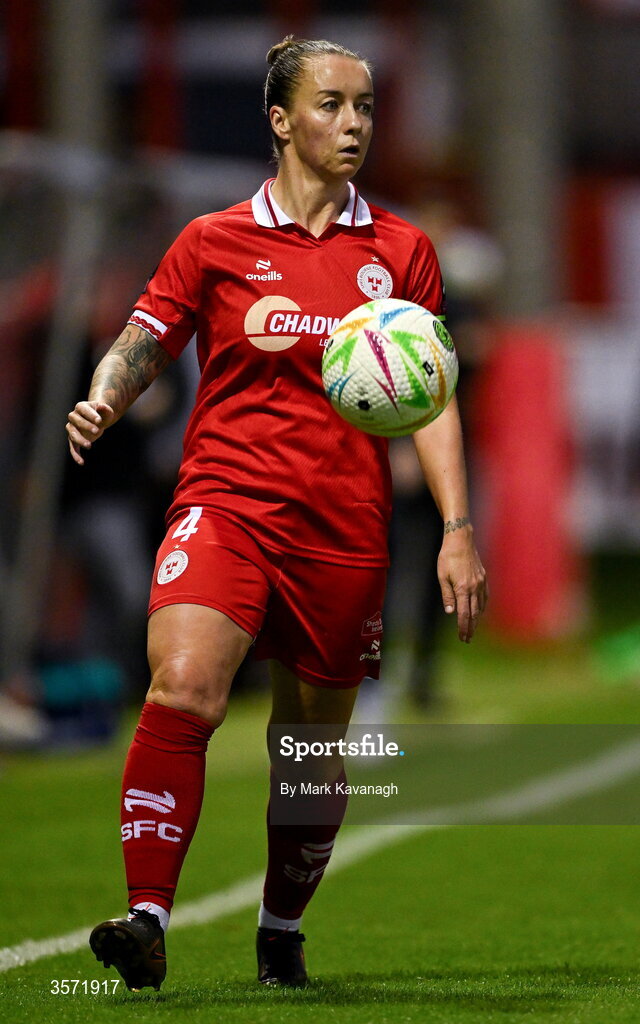 19 September 2026; Pearl Slattery of Shelbourne during the SSE Airtricity Women's Premier Division match between Shelbourne and Shamrock Rovers at Tolka Park in Drumcondra, Dublin. Photo by Mark Kavanagh/Sportsfile