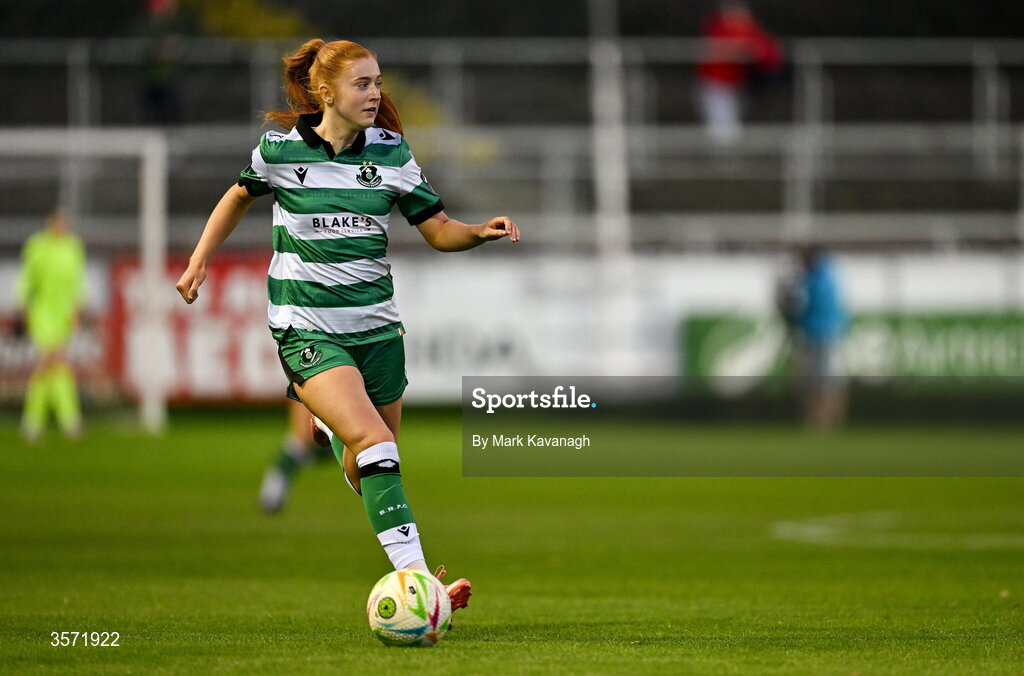 19 September 2026; Katie O'Reilly of Shamrock Rovers during the SSE Airtricity Women's Premier Division match between Shelbourne and Shamrock Rovers at Tolka Park in Drumcondra, Dublin. Photo by Mark Kavanagh/Sportsfile