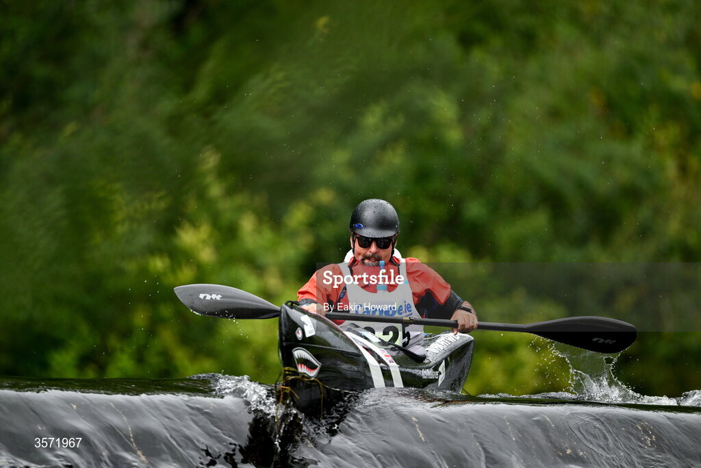 19 September 2026; Burkitt Rudd of Windermere Canoe Kayak competes in the Wild Water racing event, during the 65th International Liffey Descent at The K Club in Straffan, Kildare. Photo by Eakin Howard/Sportsfile