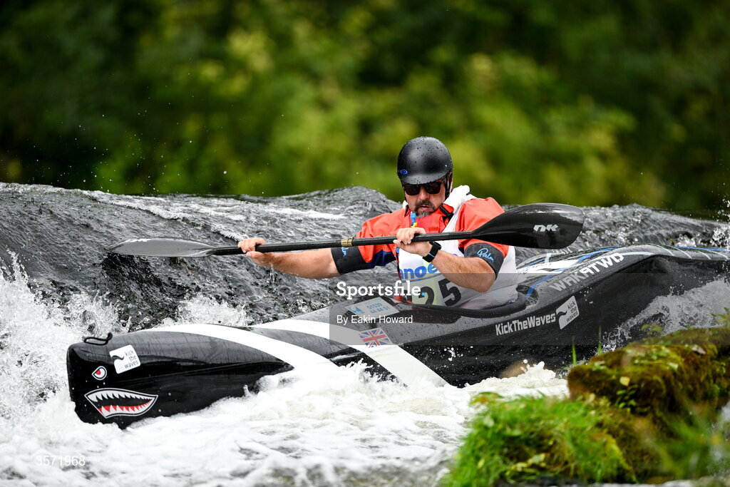 19 September 2026; Burkitt Rudd of Windermere Canoe Kayak competes in the Wild Water racing event, during the 65th International Liffey Descent at The K Club in Straffan, Kildare. Photo by Eakin Howard/Sportsfile