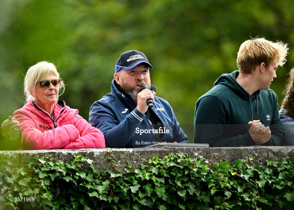 19 September 2026; Canoeing Ireland board member and Commentator, Marcus McInerney, during the 65th International Liffey Descent at The K Club in Straffan, Kildare. Photo by Eakin Howard/Sportsfile