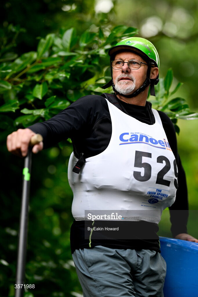 19 September 2026; Richard Hobson of Paddle Northern Ireland, competing in the Open Canoe - Single Canadian Canoe, before the 65th International Liffey Descent at The K Club in Straffan, Kildare. Photo by Eakin Howard/Sportsfile