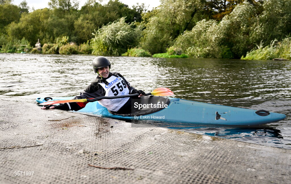 19 September 2026; Stephen Dunne of Mullingar Canoe Club after competing in the K1 Class C +49 event during the 65th International Liffey Descent at Dublin University Boat Club in Kilmainham, Dublin. Photo by Eakin Howard/Sportsfile
