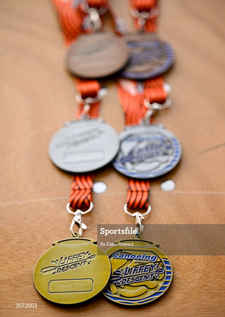 19 September 2026; Medals are seen during the 65th International Liffey Descent at Dublin University Boat Club in Kilmainham, Dublin. Photo by Eakin Howard/Sportsfile
