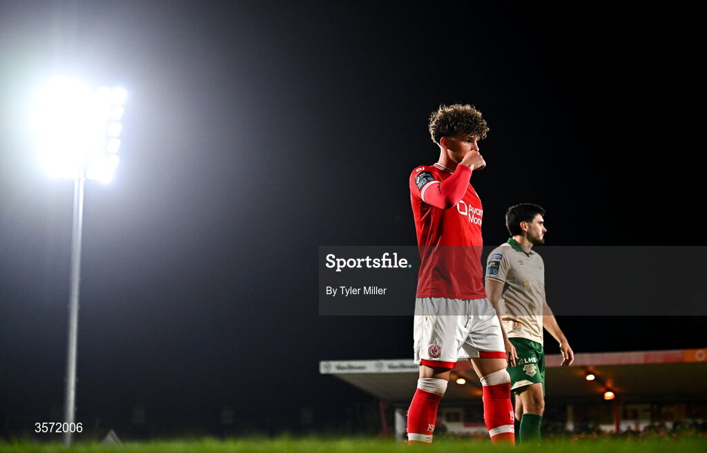 19 September 2026; Luke Pearce of Sligo Rovers reacts during the SSE Airtricity Men’s Premier Division match between Sligo Rovers and St Patrick's Athletic at The Showgrounds in Sligo. Photo by Tyler Miller/Sportsfile