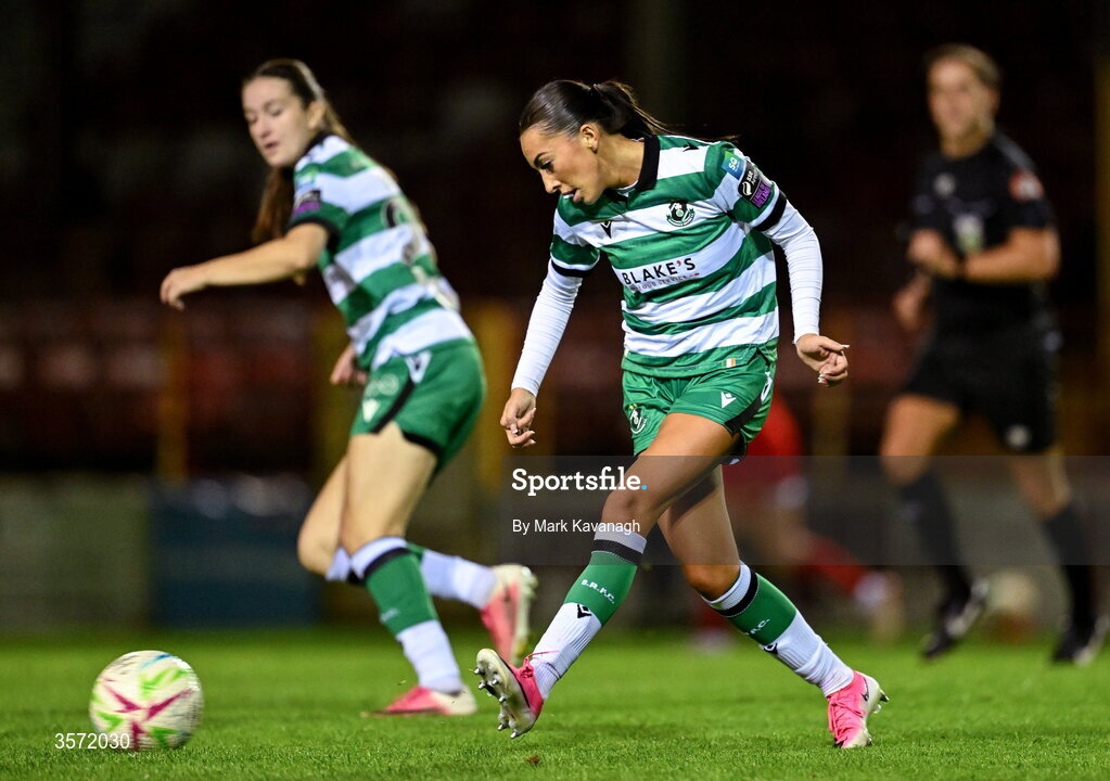 19 September 2026; Ella Kelly of Shamrock Rovers during the SSE Airtricity Women's Premier Division match between Shelbourne and Shamrock Rovers at Tolka Park in Drumcondra, Dublin. Photo by Mark Kavanagh/Sportsfile