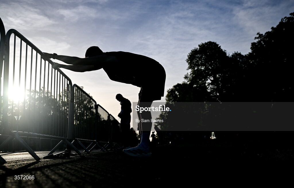 20 September 2026; Runners warm-up before the 2026 Irish Life Dublin Half Marathon, which took place on Sunday 20th September in Phoenix Park, marking the final event of the 2026 Irish Life Dublin Race Series. Photo by Sam Barnes/Sportsfile