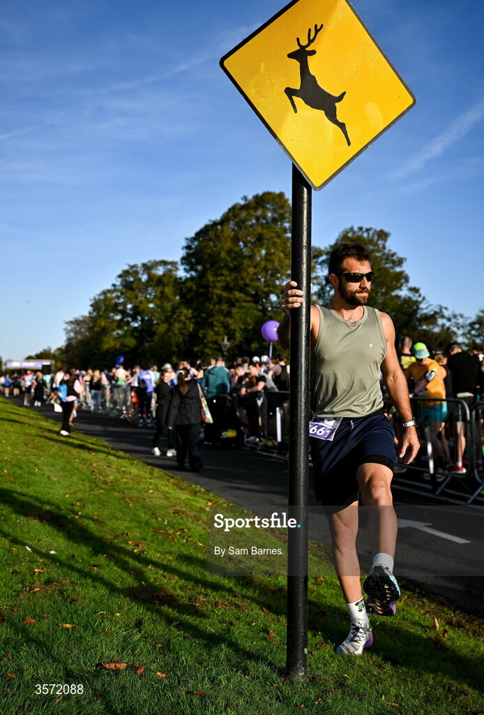 20 September 2026; Daniel Bartolomeu from Dublin warms-up before the 2026 Irish Life Dublin Half Marathon, which took place on Sunday 20th September in Phoenix Park, marking the final event of the 2026 Irish Life Dublin Race Series. Photo by Sam Barnes/Sportsfile