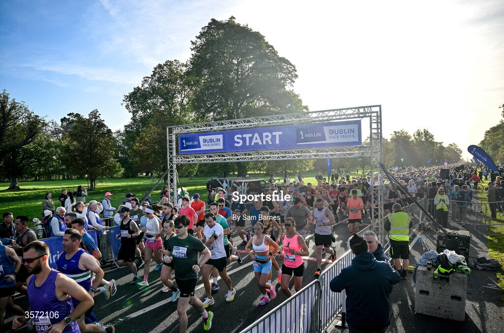 20 September 2026; A view of the start of the 2026 Irish Life Dublin Half Marathon, which took place on Sunday 20th September in Phoenix Park, marking the final event of the 2026 Irish Life Dublin Race Series. Photo by Sam Barnes/Sportsfile