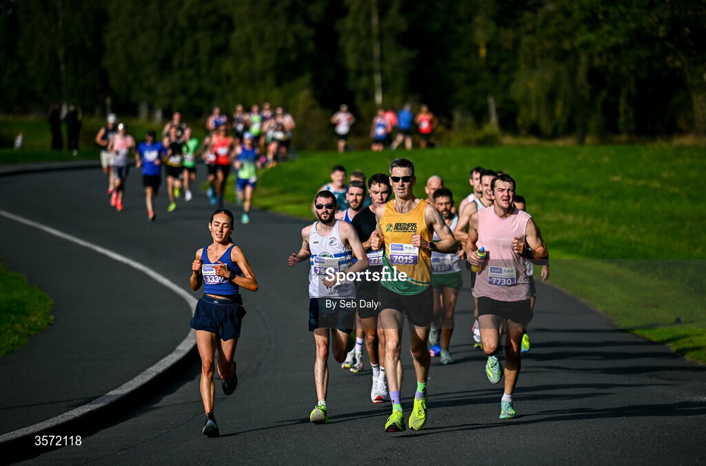 20 September 2026; Runners on Military Road during the 2026 Irish Life Dublin Half Marathon, which took place on Sunday 20th September in Phoenix Park, marking the final event of the 2026 Irish Life Dublin Race Series. Photo by Seb Daly/Sportsfile
