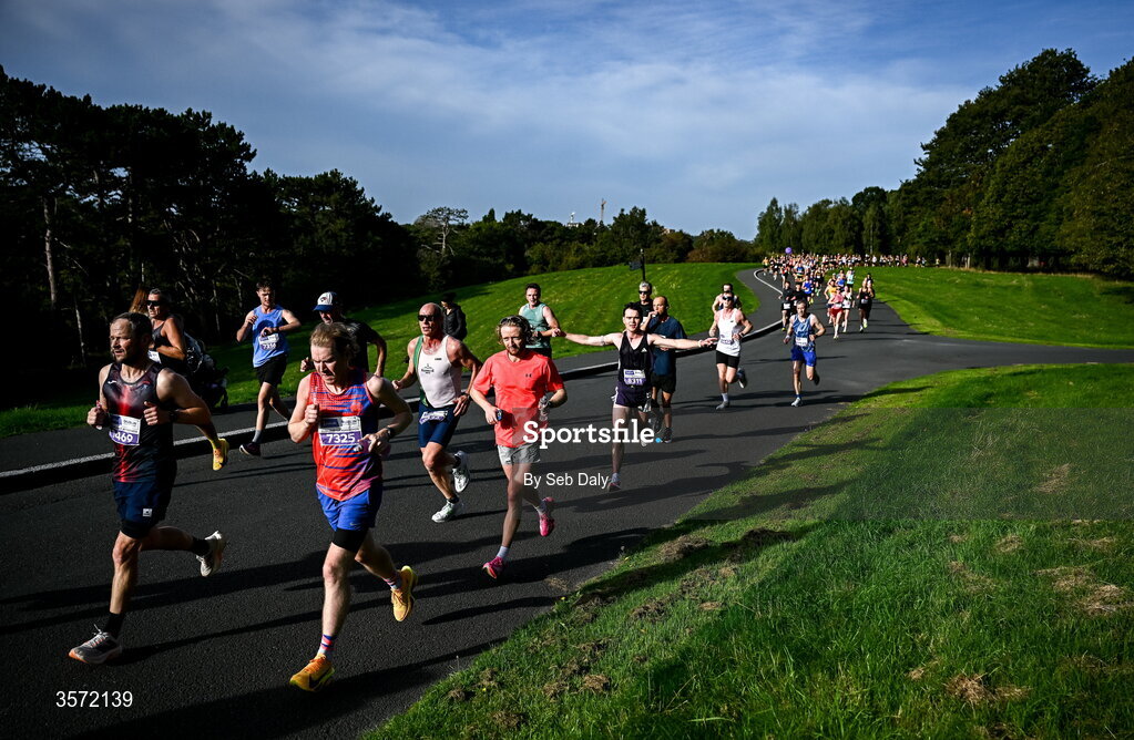 20 September 2026; Runners on Military Road during the 2026 Irish Life Dublin Half Marathon, which took place on Sunday 20th September in Phoenix Park, marking the final event of the 2026 Irish Life Dublin Race Series. Photo by Seb Daly/Sportsfile