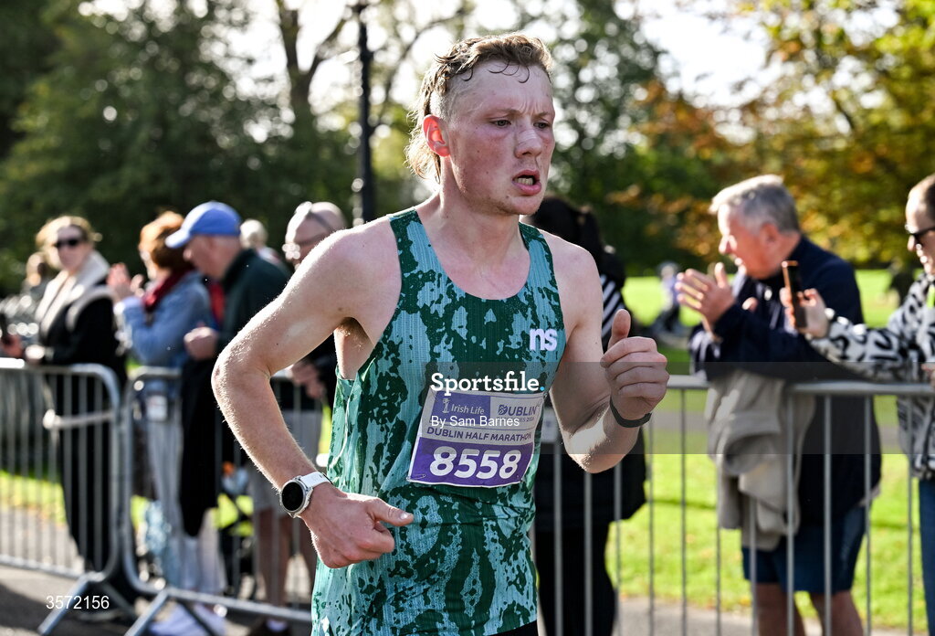20 September 2026; Matthew Mc Connell from Wicklow pictured during the 2026 Irish Life Dublin Half Marathon, which took place on Sunday 20th September in Phoenix Park, marking the final event of the 2026 Irish Life Dublin Race Series. Photo by Sam Barnes/Sportsfile