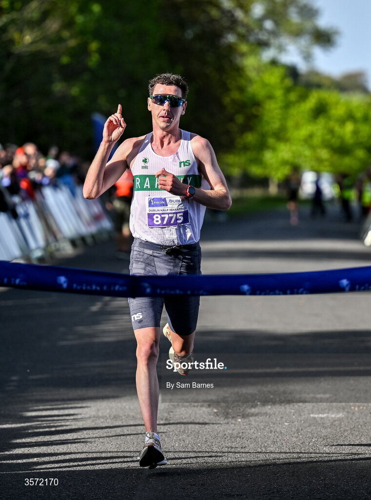 20 September 2026; James Hyland of Raheny Shamrocks on his way to winning the 2026 Irish Life Dublin Half Marathon, which took place on Sunday 20th September in Phoenix Park, marking the final event of the 2026 Irish Life Dublin Race Series. Photo by Sam Barnes/Sportsfile