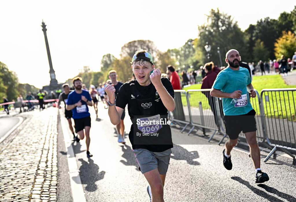20 September 2026; Christopher Farrell from Cavan pictured during the 2026 Irish Life Dublin Half Marathon, which took place on Sunday 20th September in Phoenix Park, marking the final event of the 2026 Irish Life Dublin Race Series. Photo by Seb Daly/Sportsfile