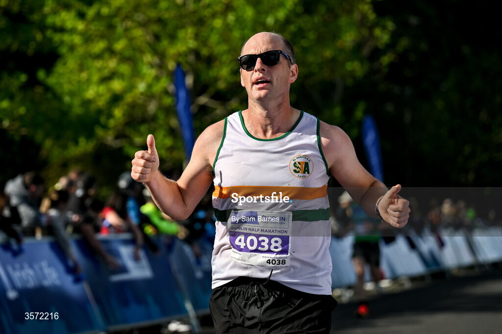 20 September 2026; William Kelly from Carlow pictured during the 2026 Irish Life Dublin Half Marathon, which took place on Sunday 20th September in Phoenix Park, marking the final event of the 2026 Irish Life Dublin Race Series. Photo by Sam Barnes/Sportsfile