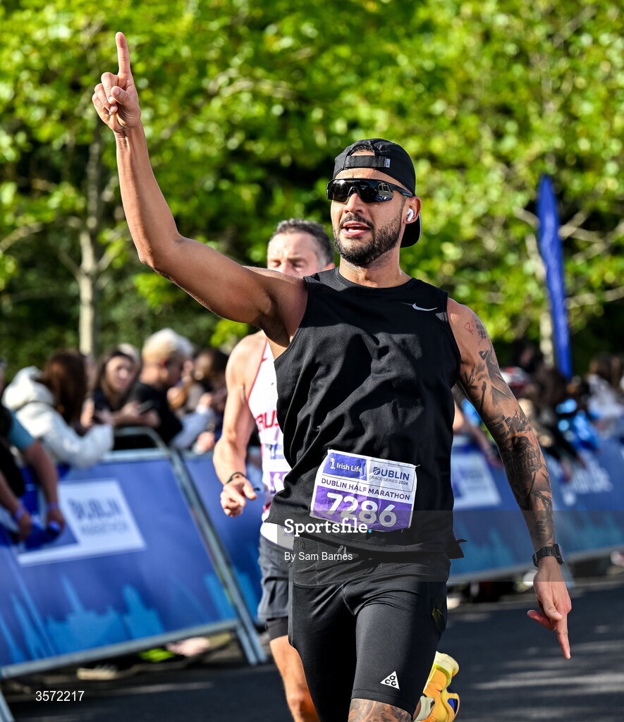 20 September 2026; Andrey Macedo from Dublin pictured during the 2026 Irish Life Dublin Half Marathon, which took place on Sunday 20th September in Phoenix Park, marking the final event of the 2026 Irish Life Dublin Race Series. Photo by Sam Barnes/Sportsfile