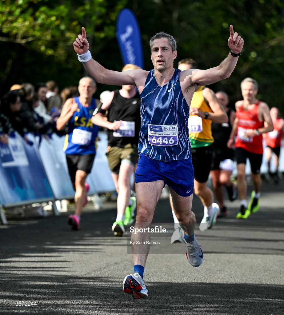 20 September 2026; Shane Cadigan from Dublin pictured during the 2026 Irish Life Dublin Half Marathon, which took place on Sunday 20th September in Phoenix Park, marking the final event of the 2026 Irish Life Dublin Race Series. Photo by Sam Barnes/Sportsfile