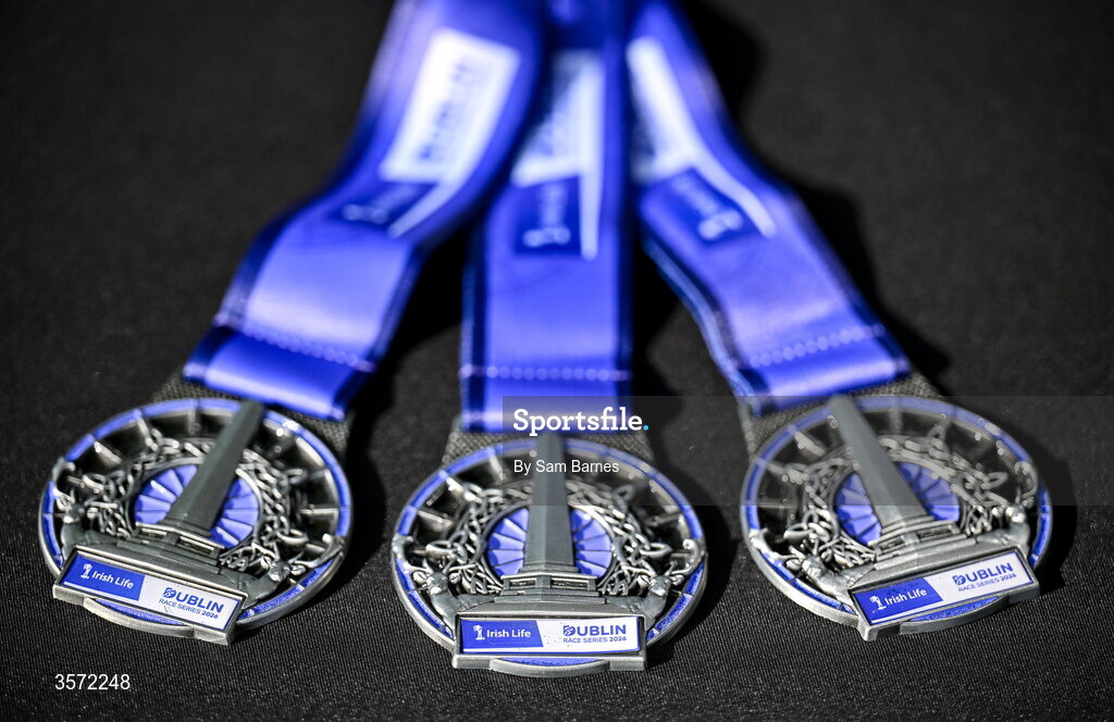 20 September 2026; A view of the finishers medals during the 2026 Irish Life Dublin Half Marathon, which took place on Sunday 20th September in Phoenix Park, marking the final event of the 2026 Irish Life Dublin Race Series. Photo by Sam Barnes/Sportsfile