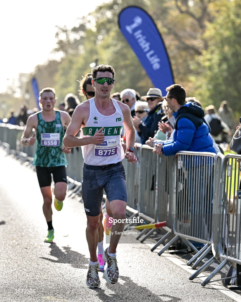 20 September 2026; James Hyland, Raheny Shamrocks, on his way to winning the 2026 Irish Life Dublin Half Marathon, which took place on Sunday 20th September in Phoenix Park, marking the final event of the 2026 Irish Life Dublin Race Series. Photo by Sam Barnes/Sportsfile