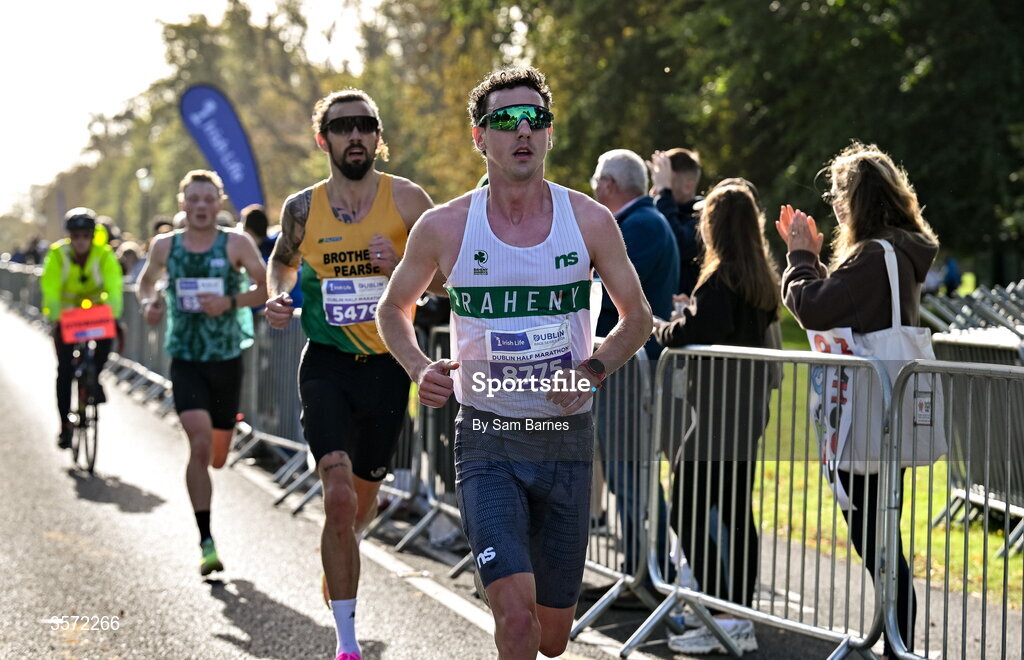 20 September 2026; James Hyland, Raheny Shamrocks, on his way to winning the 2026 Irish Life Dublin Half Marathon, which took place on Sunday 20th September in Phoenix Park, marking the final event of the 2026 Irish Life Dublin Race Series. Photo by Sam Barnes/Sportsfile