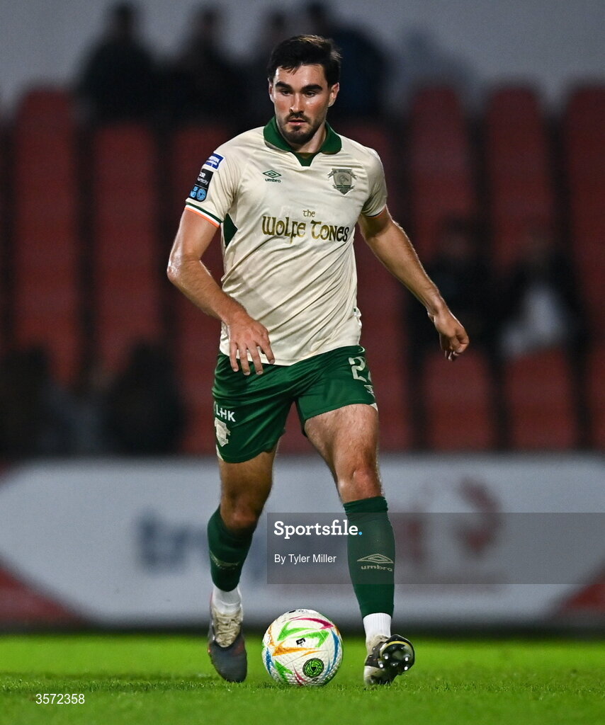 19 September 2026; Luke Turner of St Patrick's Athletic during the SSE Airtricity Men’s Premier Division match between Sligo Rovers and St Patrick's Athletic at The Showgrounds in Sligo. Photo by Tyler Miller/Sportsfile