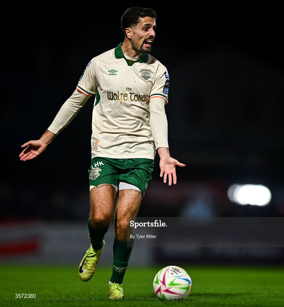19 September 2026; Zack Elbouzedi of St Patrick's Athletic during the SSE Airtricity Men’s Premier Division match between Sligo Rovers and St Patrick's Athletic at The Showgrounds in Sligo. Photo by Tyler Miller/Sportsfile