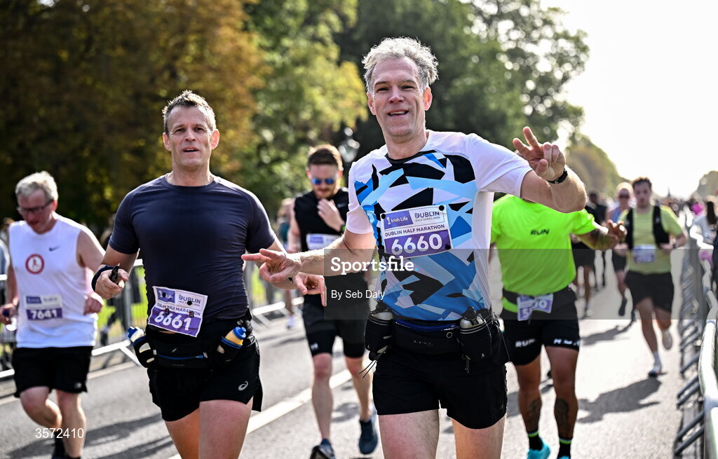 20 September 2026; Kevin Homan from Dublin pictured during the 2026 Irish Life Dublin Half Marathon, which took place on Sunday 20th September in Phoenix Park, marking the final event of the 2026 Irish Life Dublin Race Series. Photo by Seb Daly/Sportsfile