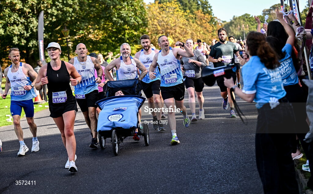 20 September 2026; Team Luke runners pictured during the 2026 Irish Life Dublin Half Marathon, which took place on Sunday 20th September in Phoenix Park, marking the final event of the 2026 Irish Life Dublin Race Series. Photo by Seb Daly/Sportsfile
