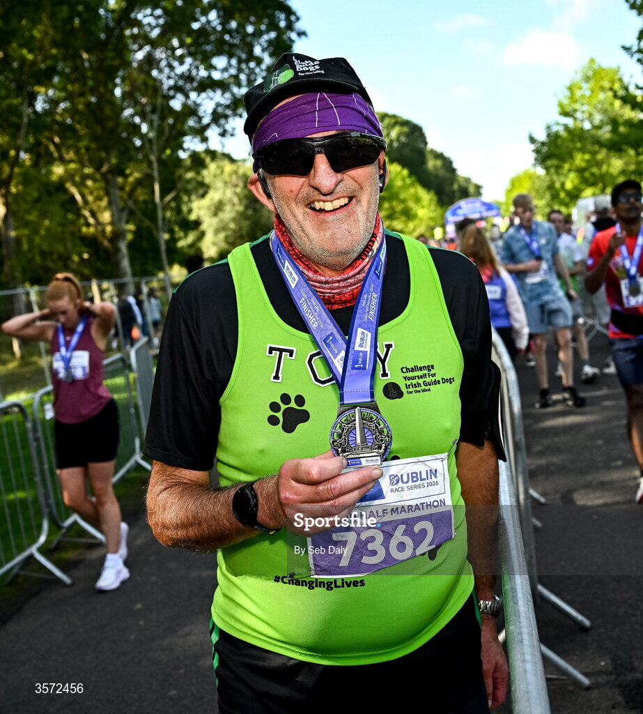 20 September 2026; Anthony Church from Galway pictured during the 2026 Irish Life Dublin Half Marathon, which took place on Sunday 20th September in Phoenix Park, marking the final event of the 2026 Irish Life Dublin Race Series. Photo by Seb Daly/Sportsfile