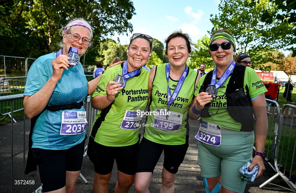 20 September 2026; Members of Porterstown Panthers pictured during the 2026 Irish Life Dublin Half Marathon, which took place on Sunday 20th September in Phoenix Park, marking the final event of the 2026 Irish Life Dublin Race Series. Photo by Seb Daly/Sportsfile