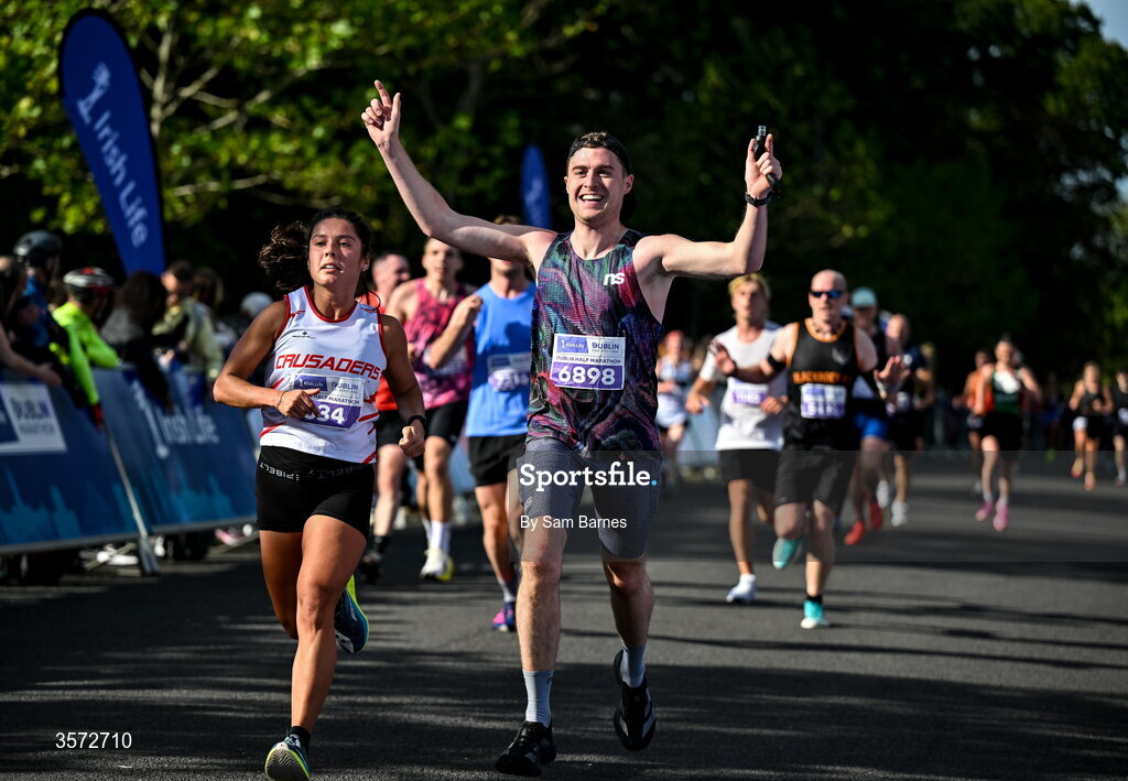20 September 2026; Luke Casey from Dublin pictured during the 2026 Irish Life Dublin Half Marathon, which took place on Sunday 20th September in Phoenix Park, marking the final event of the 2026 Irish Life Dublin Race Series. Photo by Sam Barnes/Sportsfile