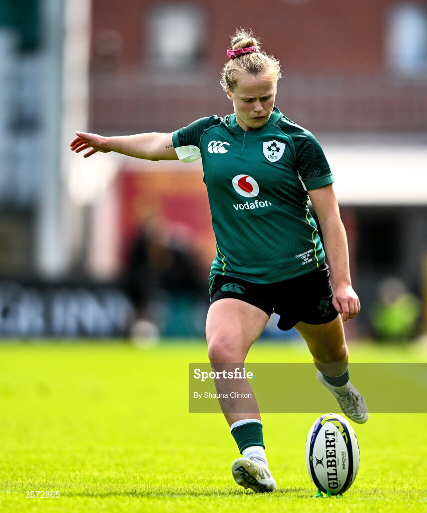 20 September 2026; Dannah O'Brien of Ireland during the WXV Global Series match between Ireland and USA at Tallaght Stadium in Dublin. Photo by Shauna Clinton/Sportsfile