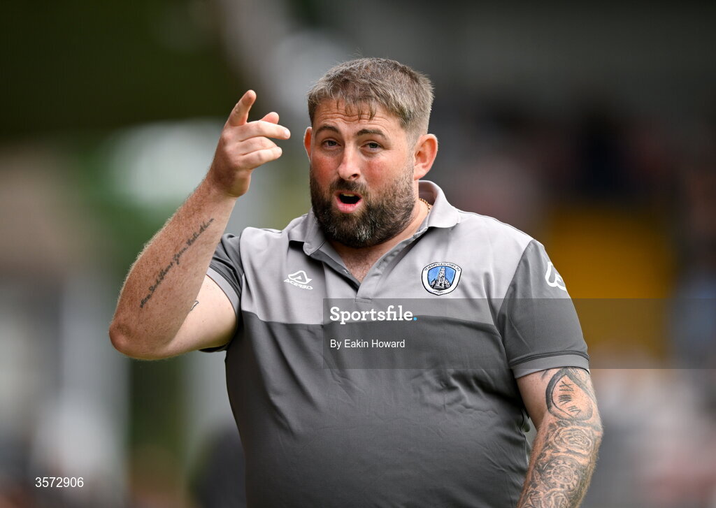 20 September 2026; St Mary's AFC manager Craig Hurley during the 2026 FAI Intermediate Cup Final between Cobh Wanderers and St Mary's at Munster FA Turners Cross Stadium in Cork. Photo by Eakin Howard/Sportsfile