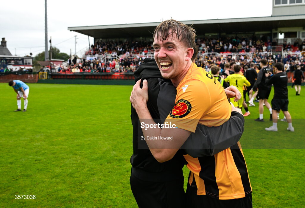20 September 2026; Ciaran Griffin of Cobh Wanderers celebrates after the 2026 FAI Intermediate Cup Final between Cobh Wanderers and St Mary's at Munster FA Turners Cross Stadium in Cork. Photo by Eakin Howard/Sportsfile