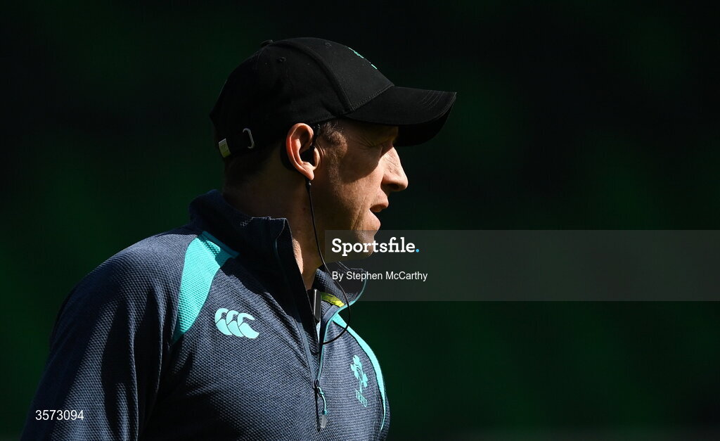 20 September 2026; Ireland head coach Scott Bemand before the WXV Global Series match between Ireland and USA at Tallaght Stadium in Dublin. Photo by Stephen McCarthy/Sportsfile