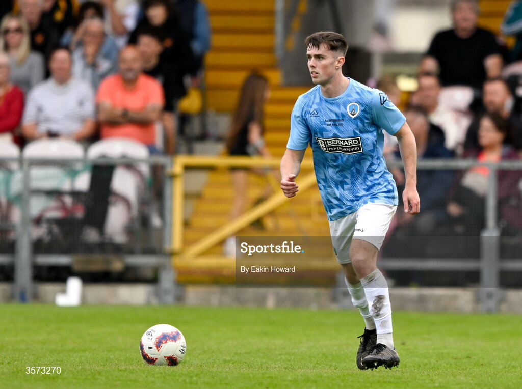 20 September 2026; Neil Cunningham of St Mary's AFC in action during the 2026 FAI Intermediate Cup Final between Cobh Wanderers and St Mary's at Munster FA Turners Cross Stadium in Cork. Photo by Eakin Howard/Sportsfile