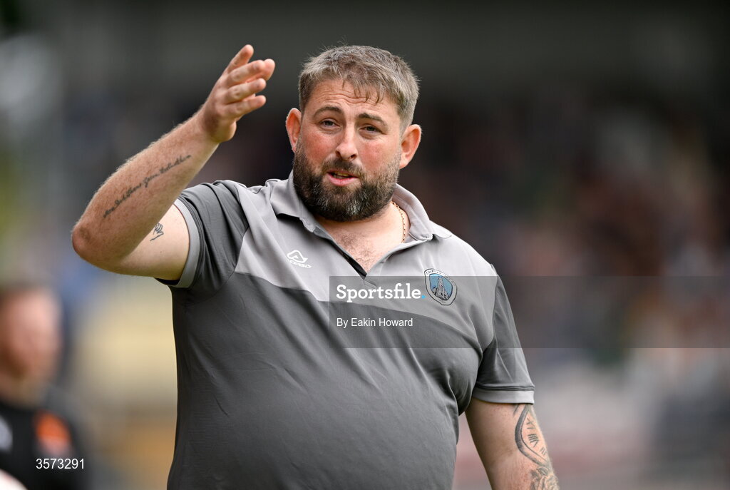 20 September 2026; St Mary's AFC manager Craig Hurley during the 2026 FAI Intermediate Cup Final between Cobh Wanderers and St Mary's at Munster FA Turners Cross Stadium in Cork. Photo by Eakin Howard/Sportsfile