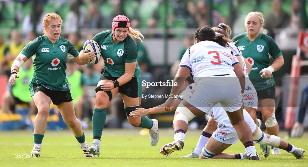 20 September 2026; Dorothy Wall of Ireland during the WXV Global Series match between Ireland and USA at Tallaght Stadium in Dublin. Photo by Stephen McCarthy/Sportsfile