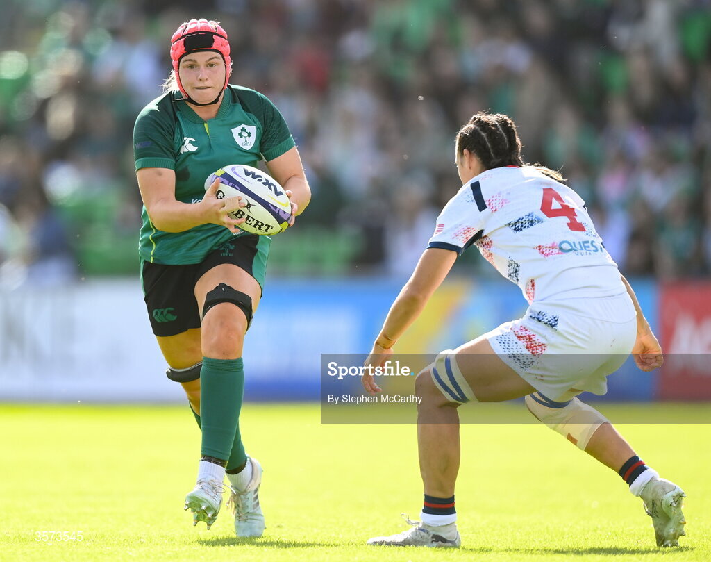 20 September 2026; Dorothy Wall of Ireland during the WXV Global Series match between Ireland and USA at Tallaght Stadium in Dublin. Photo by Stephen McCarthy/Sportsfile
