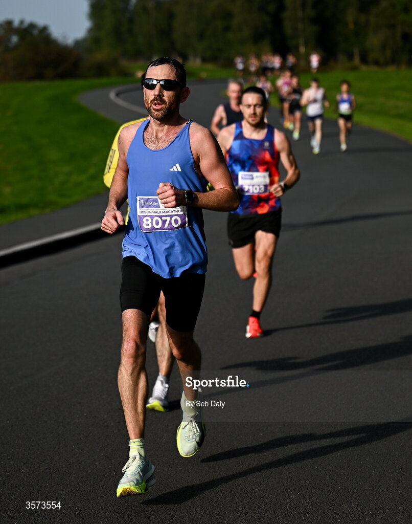 20 September 2026; Caoith Lawless from Meath pictured during the 2026 Irish Life Dublin Half Marathon, which took place on Sunday 20th September in Phoenix Park, marking the final event of the 2026 Irish Life Dublin Race Series. Photo by Seb Daly/Sportsfile