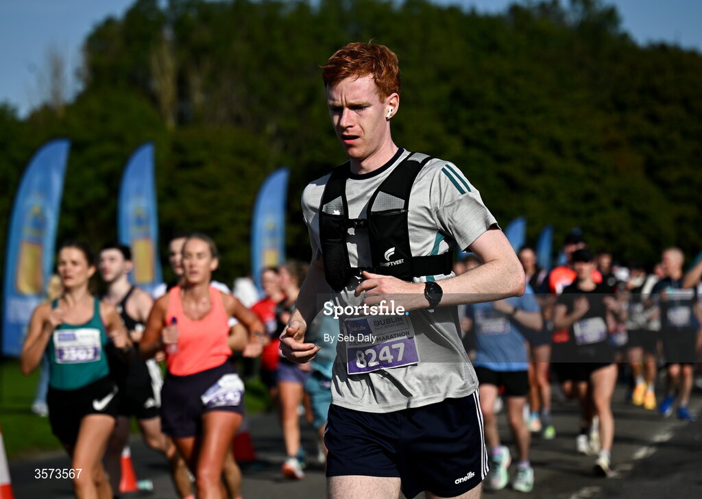 20 September 2026; Oliver Cleary from Tipperary pictured during the 2026 Irish Life Dublin Half Marathon, which took place on Sunday 20th September in Phoenix Park, marking the final event of the 2026 Irish Life Dublin Race Series. Photo by Seb Daly/Sportsfile