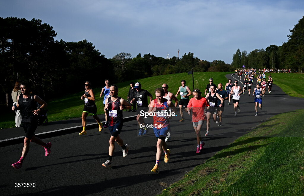20 September 2026; Runners pictured during the 2026 Irish Life Dublin Half Marathon, which took place on Sunday 20th September in Phoenix Park, marking the final event of the 2026 Irish Life Dublin Race Series. Photo by Seb Daly/Sportsfile