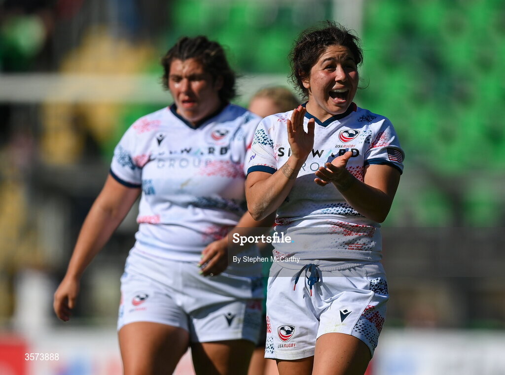 20 September 2026; Kathryn Treder of USA during the WXV Global Series match between Ireland and USA at Tallaght Stadium in Dublin. Photo by Stephen McCarthy/Sportsfile